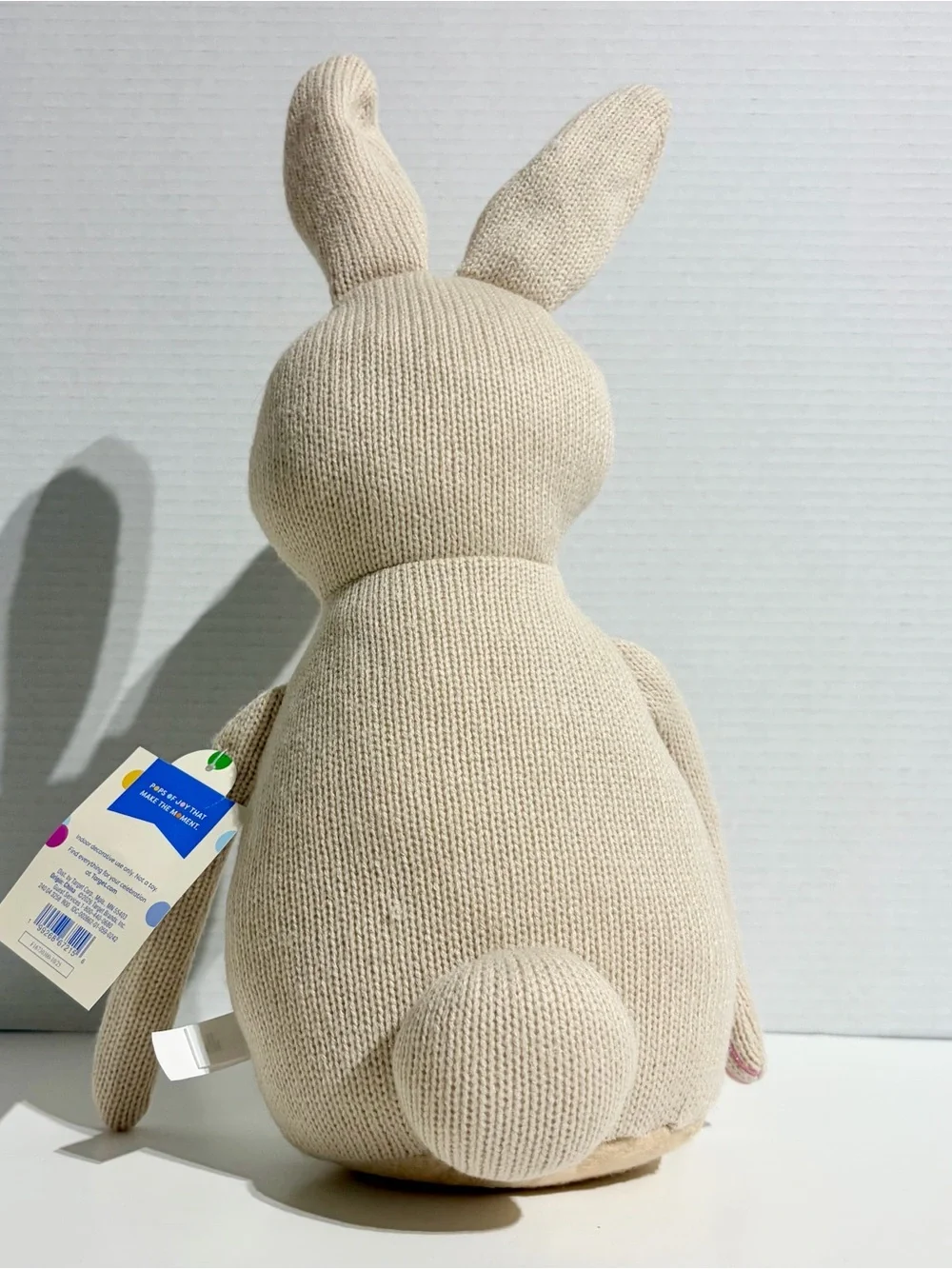 Set 2 Easter Bunny Rabbit Shelf Sitter Knit White Green Tan Spritz Target NEW